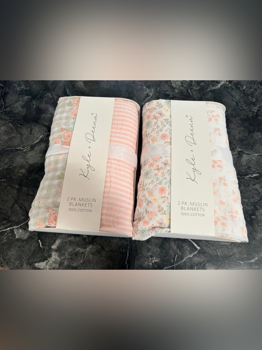 Kyle and Deena baby girl swaddle blankets